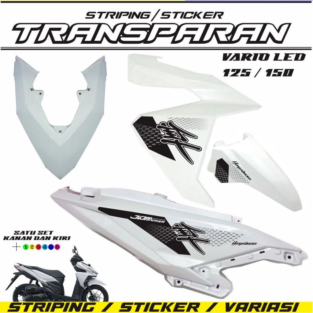 STRIPING STIKER TRANSPARAN UV VARIO 125/150 LED OLD HAYABUSA CUSTOM STIKER LIS MOTOR