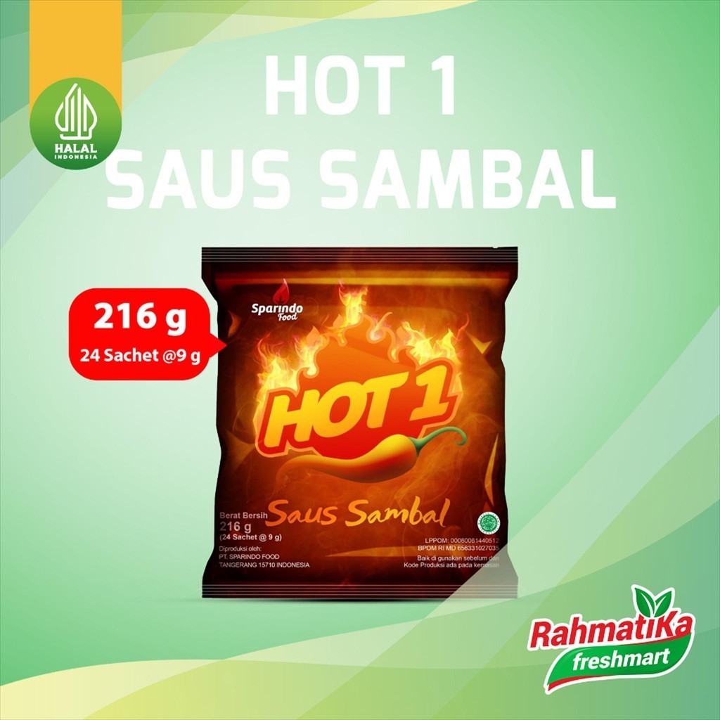 

Hot 1 / Hot One Saus Sambal Sachet 24 x 9 gr