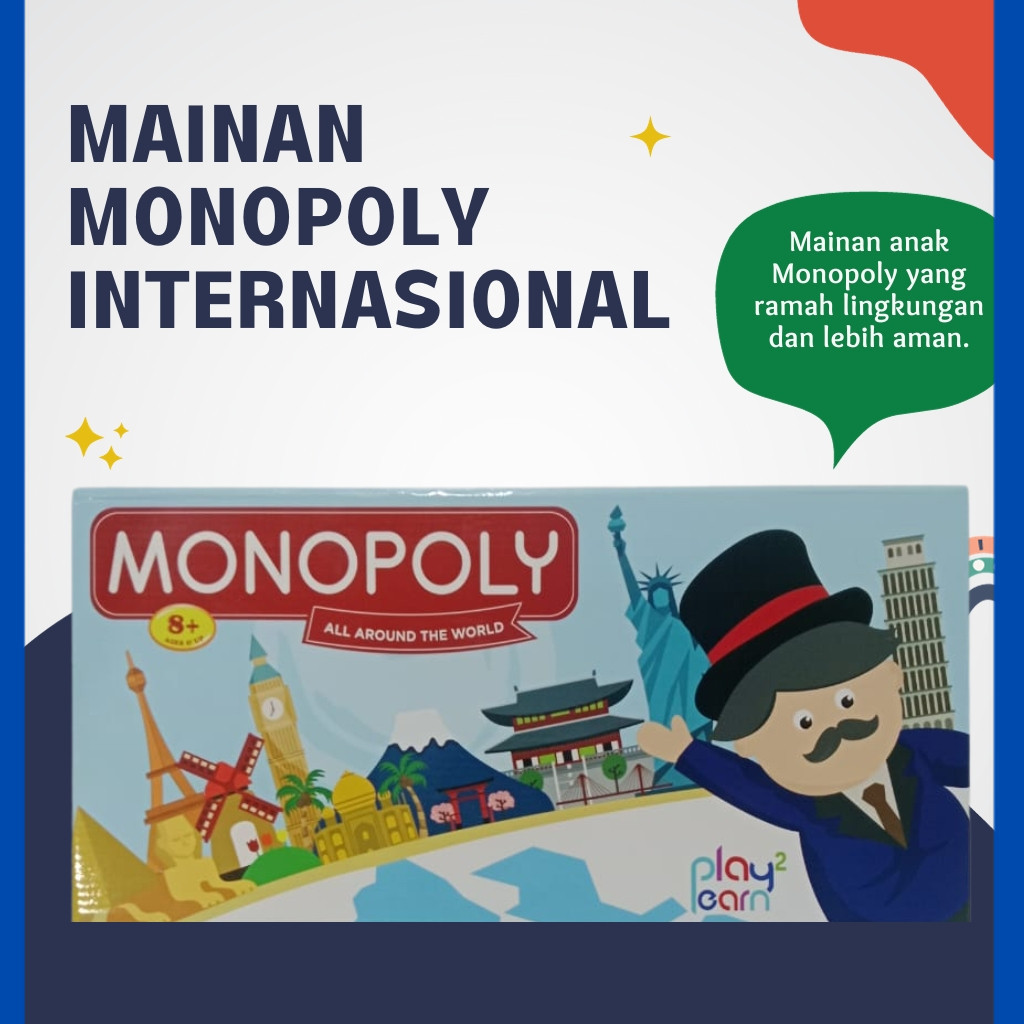 MAINAN MONOPOLY / MAINAN EDUKASI / MAINAN KELUARGA / MONOPOLY AROUND THE WORLD