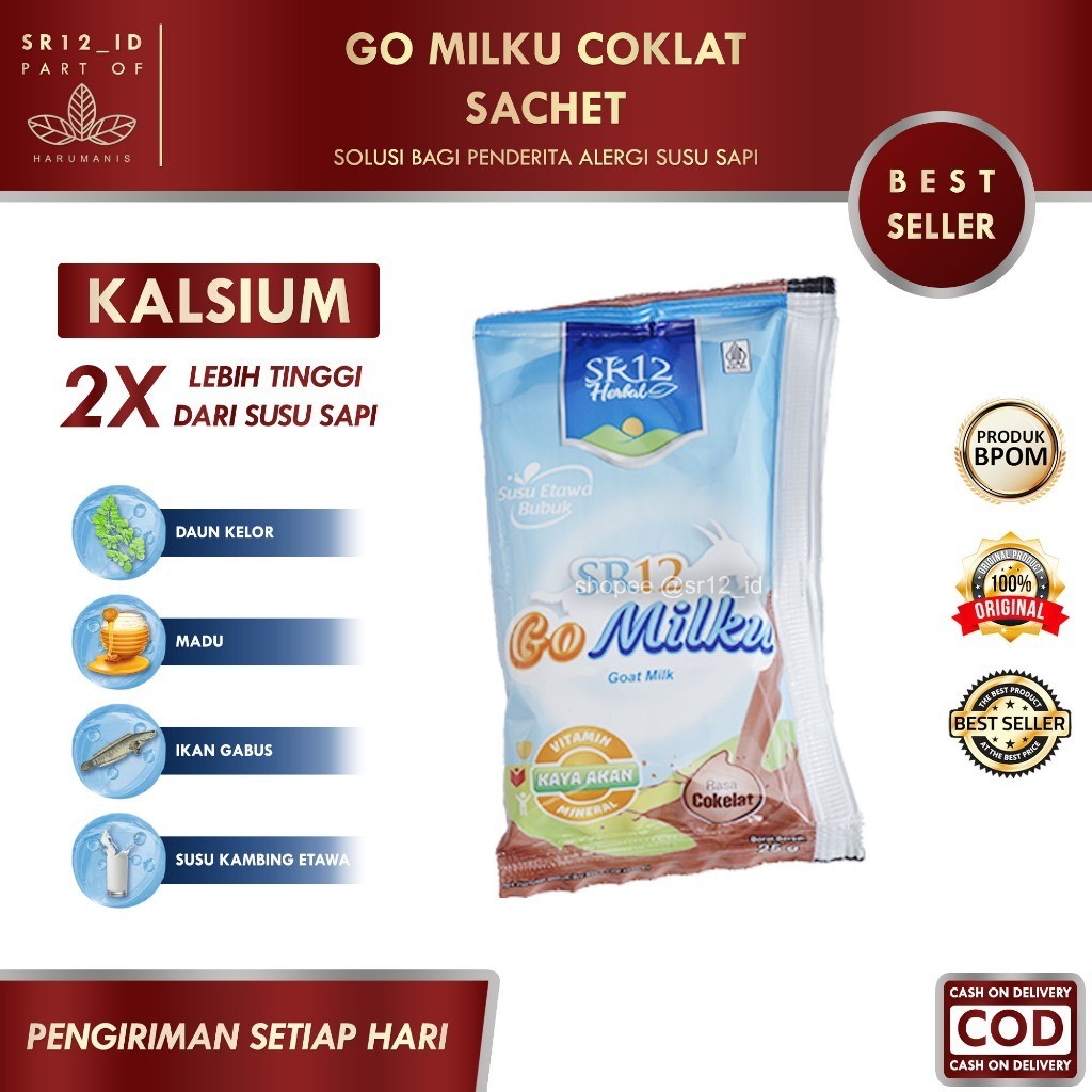 

GO MILKU COKLAT SACHET SR12 / GOMILKU SR12 / SUSU KAMBING ETAWA SR12