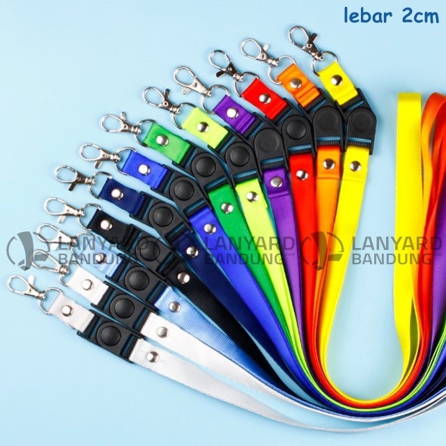

TALI LANYARD STOPER 2 cm / Tali LANYARD lebar 2 cm polyster STOPPER ID Card Name Tag gantungan idcard POLOS