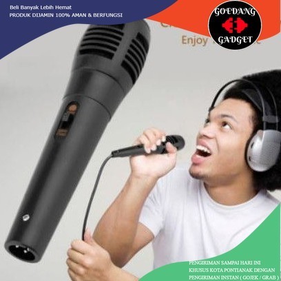 (CEK VARIASI) Mic Karaoke Kabel Murah Aux Mix Karoke Speaker Bluetooth Mikrofon Wired Microphone