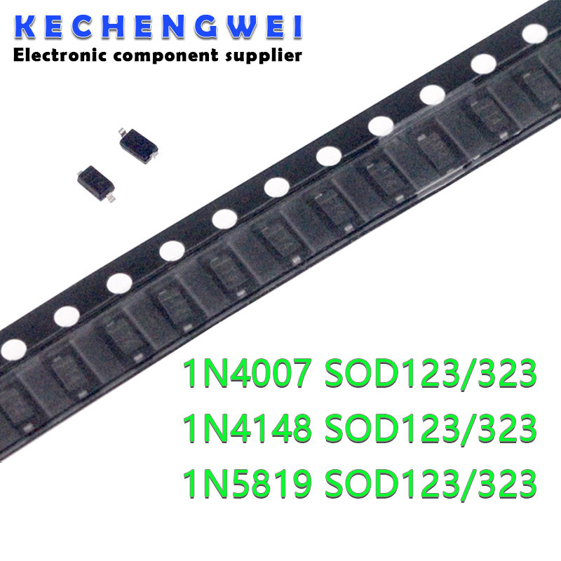 100pcs SMD diode 0805 SOD-123 1N5819 1N4007 1N4148 SOD123 SOD-323 1206 1N4148WS 1N5819WS B5819WS SOD