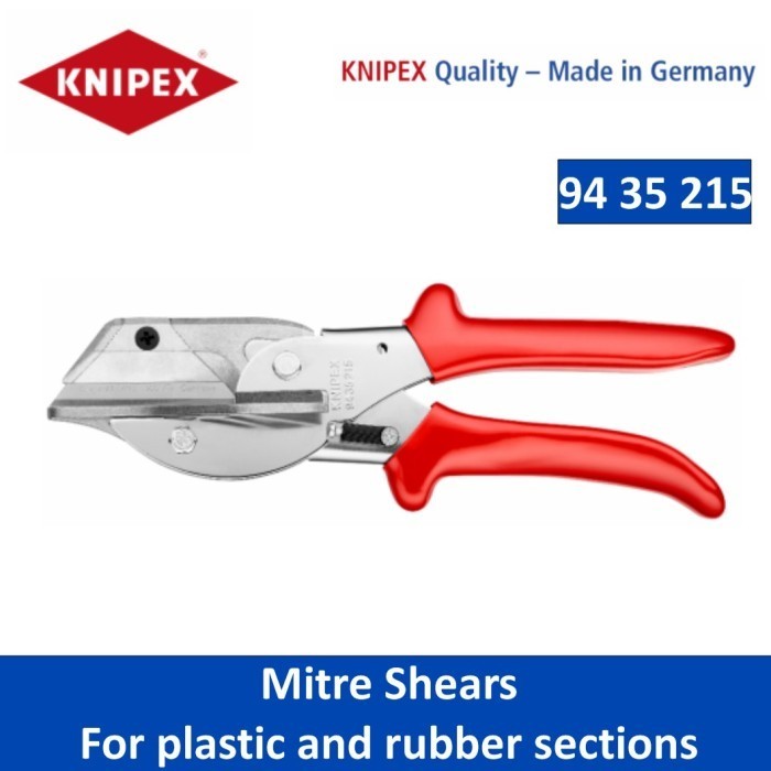 

KNIPEX Gunting Plastik dan Karet 94 35 215 KNIPEX Mitre Shears For plastic and rubber sections