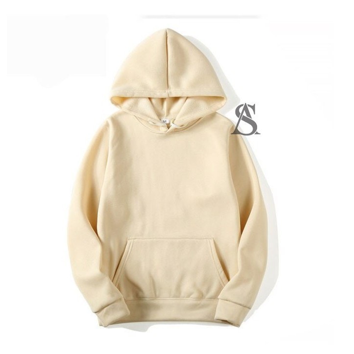 TOKOSANIA Sweater Hoodie Polos Pria Kupluk Hodie Unisex Pria Wanita - Cream - Cream, M
