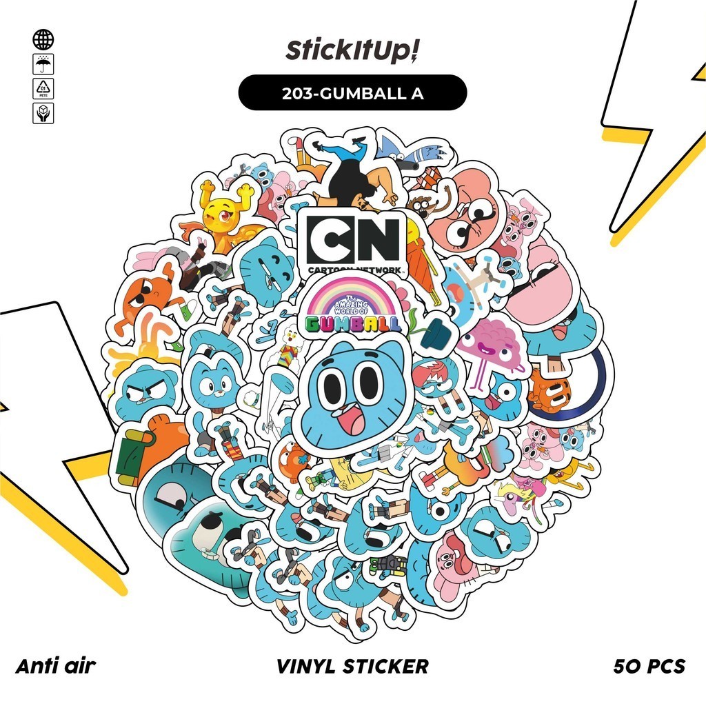 

COD✨ 50 Pcs Stiker Pack Graffiti Motif Kartun Gumbal Lucu Lucu Aesthetic Vynil Waterproof untuk Freebies Sticker Buku Journal Casing HP Laptop
