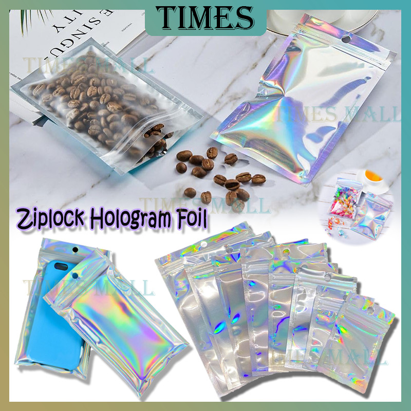 

Plastik Klip Ziplock Zipper Hologram Bening /Plastik Klip Kemasan Hologram/Plastik Klip Hologram Flat / Ziplock Hologram Foil