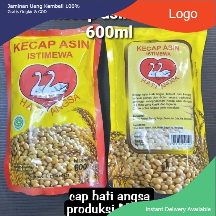 

kecap asin istimewa cap hati angsa medan 600ml pouch refill