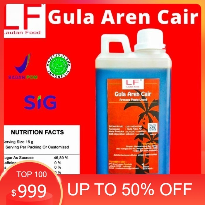 

Gula Aren Cair Murni Brown Sugar LF 1 liter 1,2kg