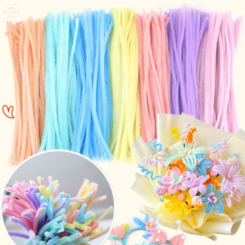 10 pcs Kawat Bulu Mercy Pipe Cleaner Kawat Bulu Warna Pastel Mix Mercy