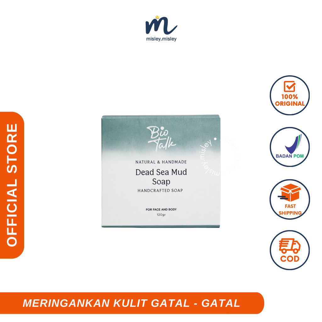 MISLEY - BIOTALK Dead Sea Mud Soap 120gr & 60gr | No SLS/SLES | Sabun Mandi Lumpur Laut Mati Natural