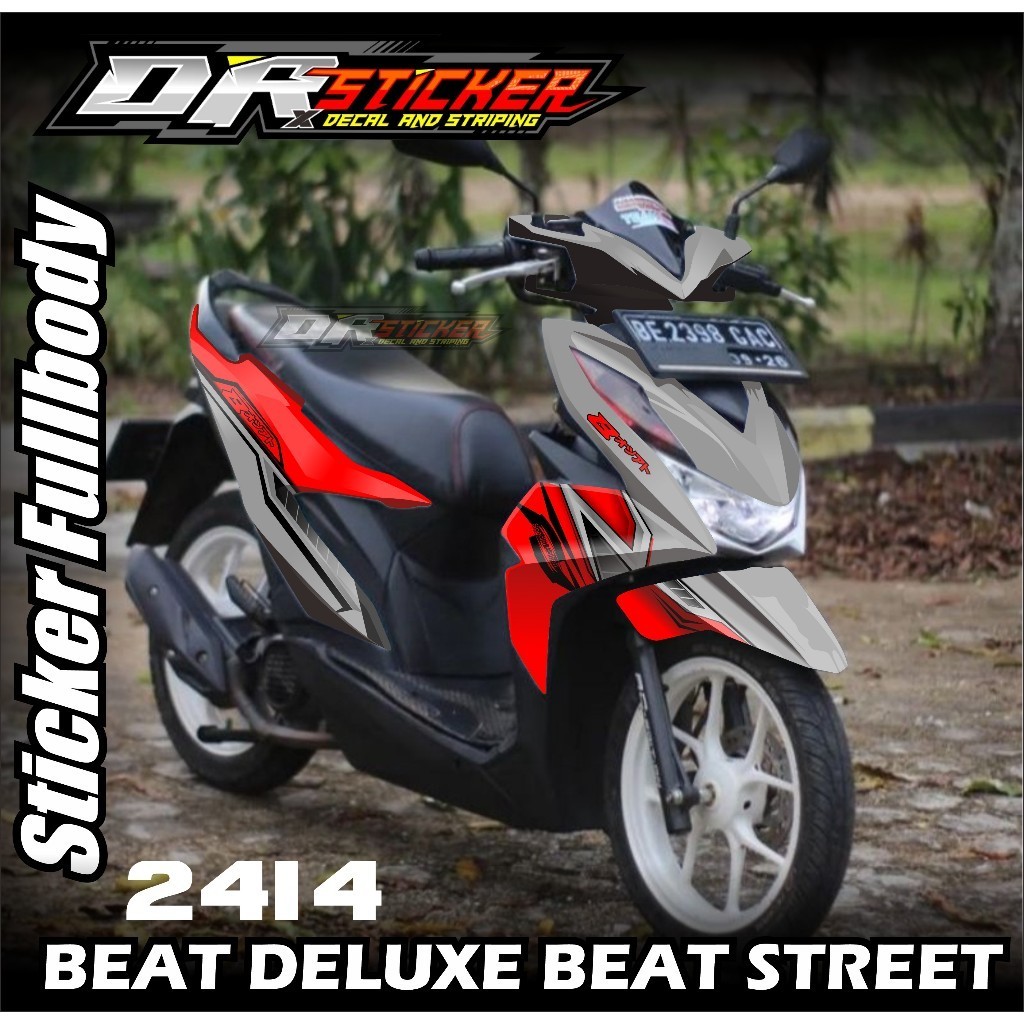 DECAL BEAT DELUXE 2020 HITAM ABU GRAFIK