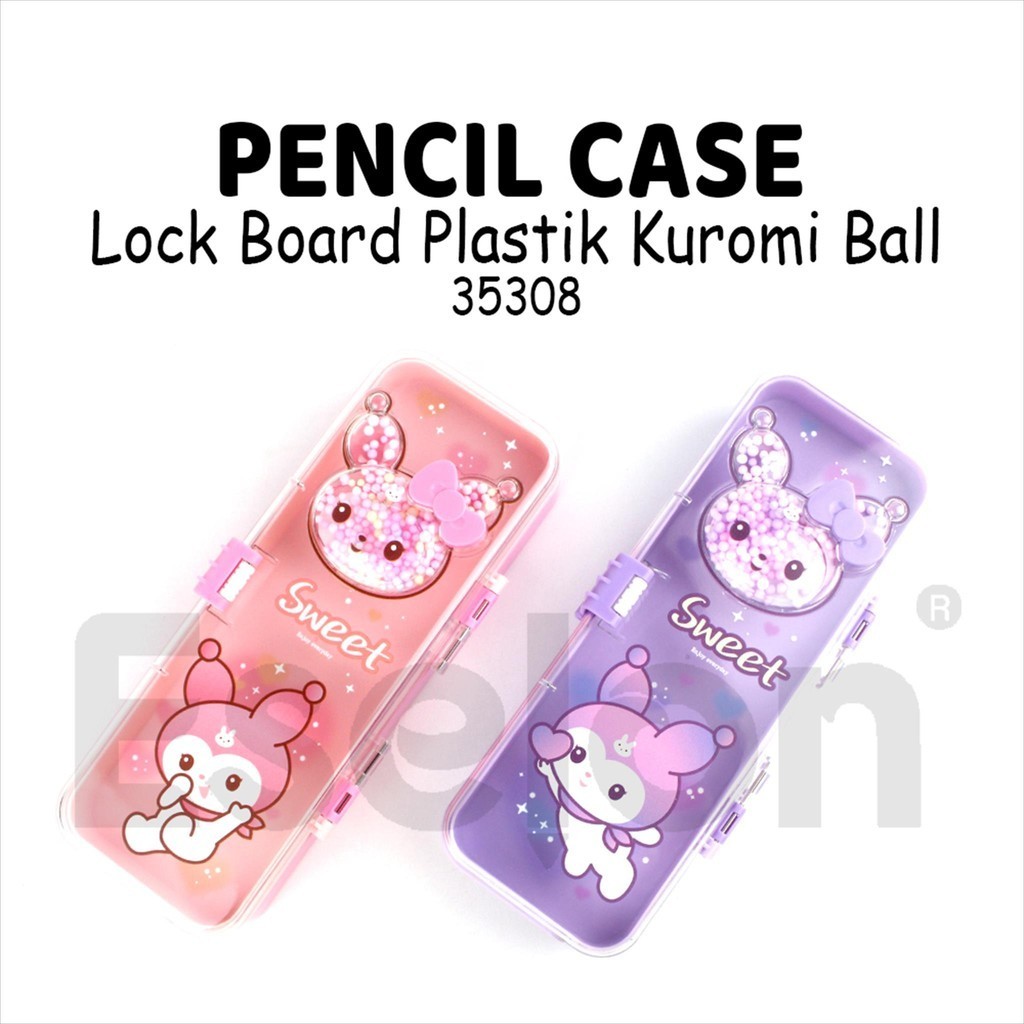 

Kotak Pensil Plastik Tebal + Lock 35308 / Xiaolingjing KUROMI Ball