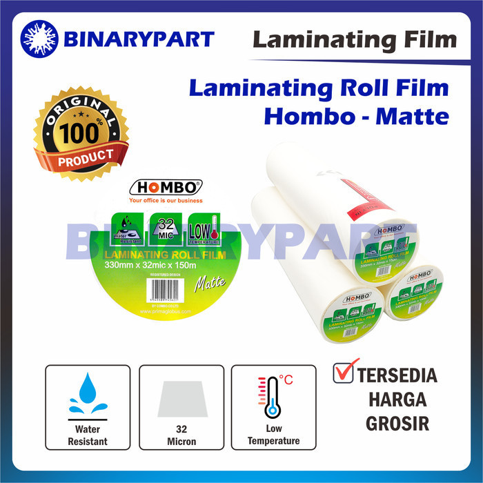 

promo ✨ -Hombo Plastik Laminating Roll Matte 330mm x 32mic x 150m