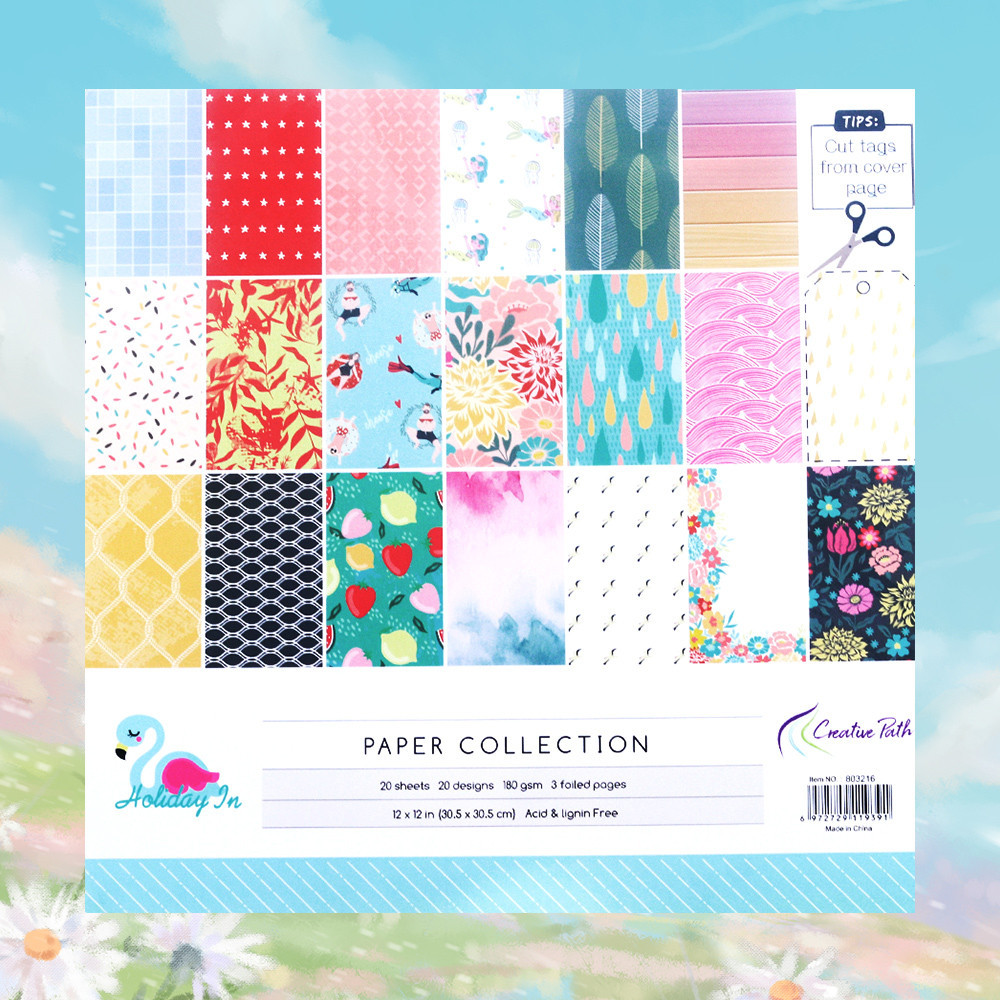 

The Creative Path 12 Inch Scrapbooking Paper 20 Sheets Craft Background Decorative Pattern Designer Pack DIY 305x305mm Acid Free