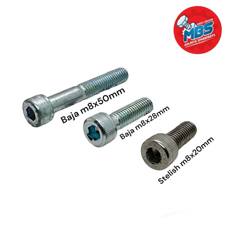 

BAUT 12 KUNCI L M8x20mm m8x28mm m8x50mm BAUT ORIGINAL STENLISH BAJA 5cm 2,8 cm 2 cm Grosir