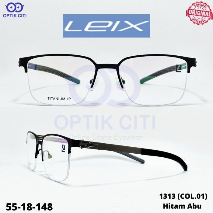Frame Kacamata Pria Sporty Titanium Leix 1313 Original Lentur Dan Ringan