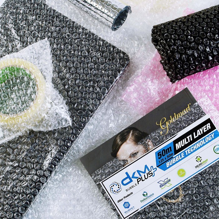 

PLASTIK BUBBLE / BUBLE WRAP ROLL HITAM PUTIH BENING TEBAL DKM+ - BLACK 60