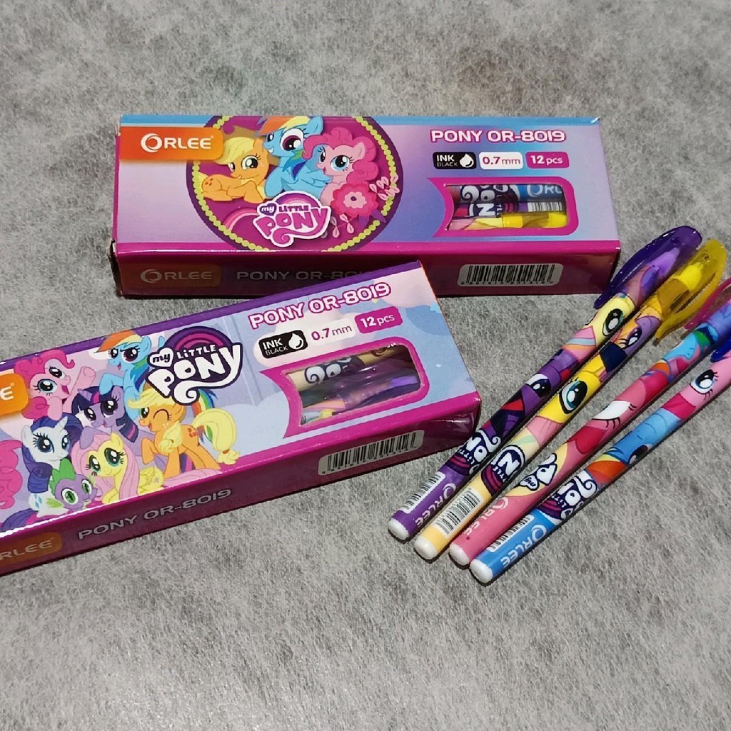 

Bolpen Karakter Pony Orlee Pulpen Lucu Warna Hitam 12 Pcs - Stationery