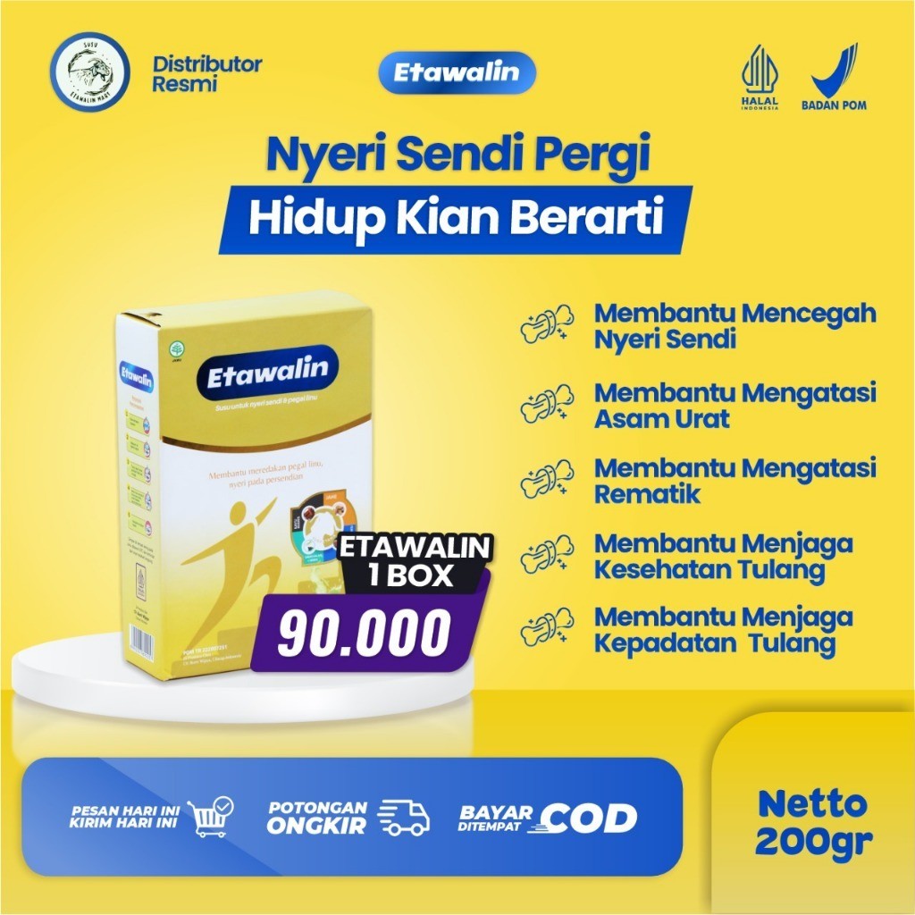 

Etawalin Susu Etawa Herbal Membantu Meredakan Pegal Linu Nyeri Pada Persendian 1 Box