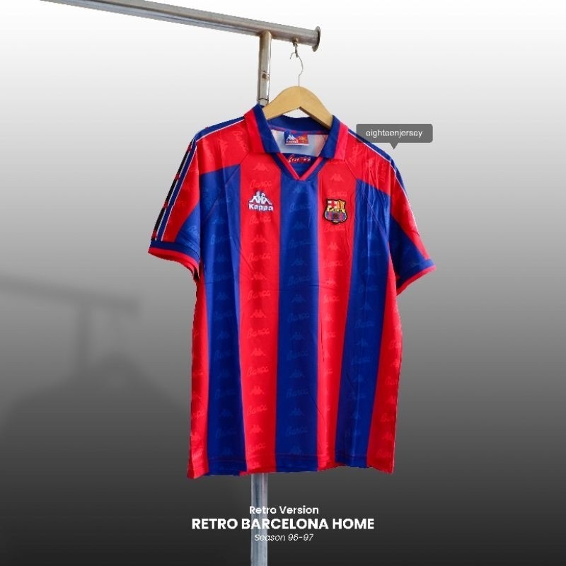 WD45TB JERSEY RETRO Barca Home 1996 Baju Bola Barca Clasic