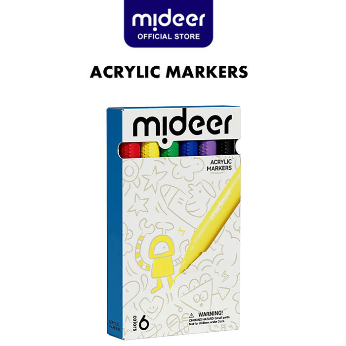 

Mideer Acrylic Markers 6 Colors Mainan Edukasi Anak MD3387
