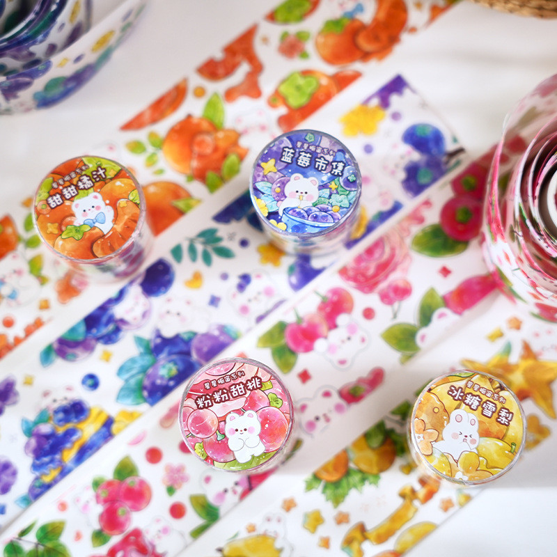 

45mm*3m 1 roll,Fruit oil painting theme tape Stickers Creativity Decorative Diary Album Scrapbooking accessories