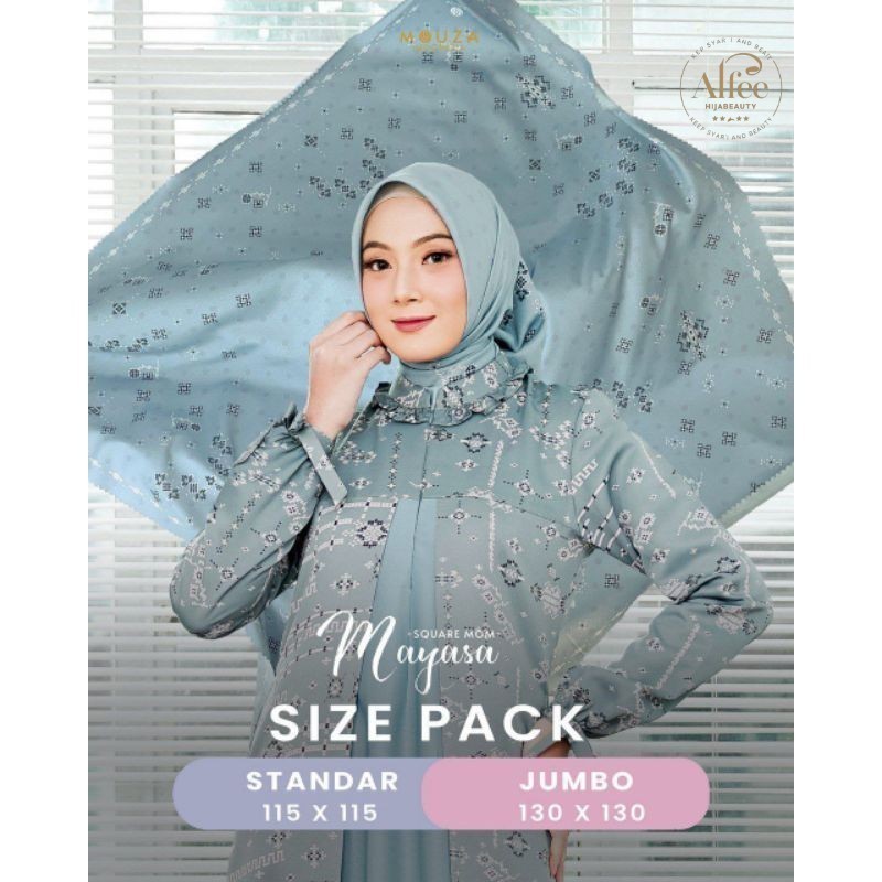 Sarimbit Hamas Mayasa / Mayasa Hijab Square Bahan Voal Motif Printing  Original Mouza
