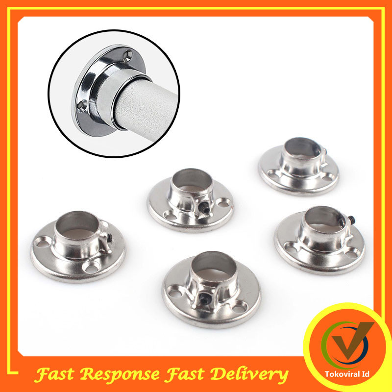 Backet Bulat / Bracket Topi 1 Inchi / Braket Besi Plastik Sambungan Pipa Bulat / Penyangga Gantungan