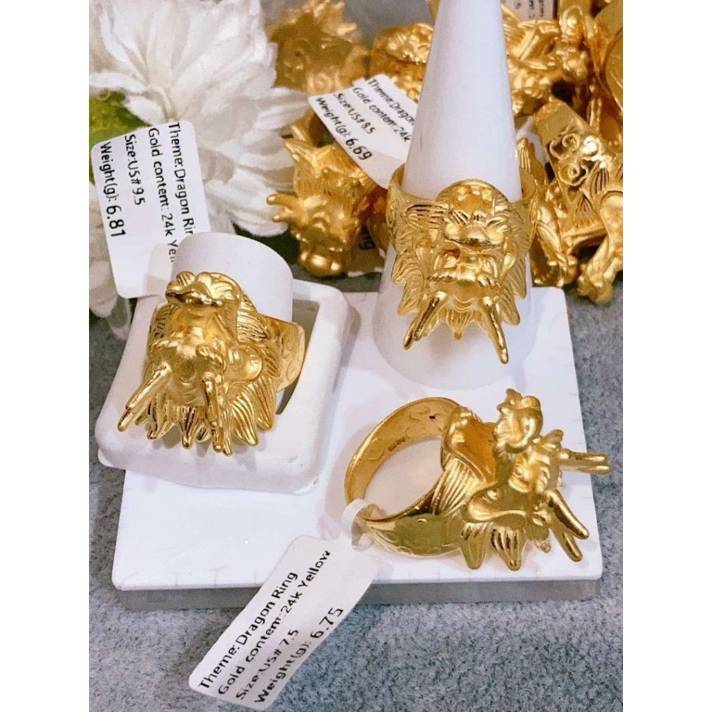 COD18K SAUDI GOLD PAWNABLE Dragon Ring 18k Gold