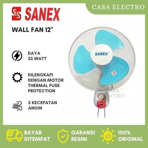 SANEX Kipas Angin Dinding Wall Fan 12 Inch / Kipas Angin Dinding / KIpas Angin Tembok / Kipas Angin 