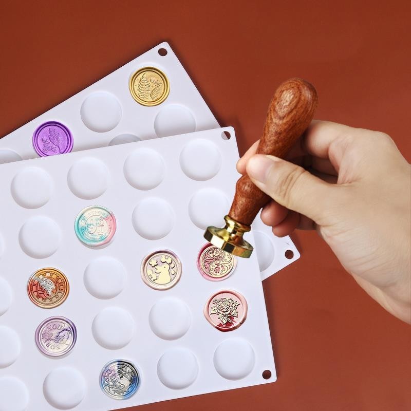 

Modeling Molds Wax Seal Stamp Mold Silicone Pad Mat 15/24/30 Cavity DIY Craft Wax Sealing Mat Tool For Stamps Fixed Shape Round