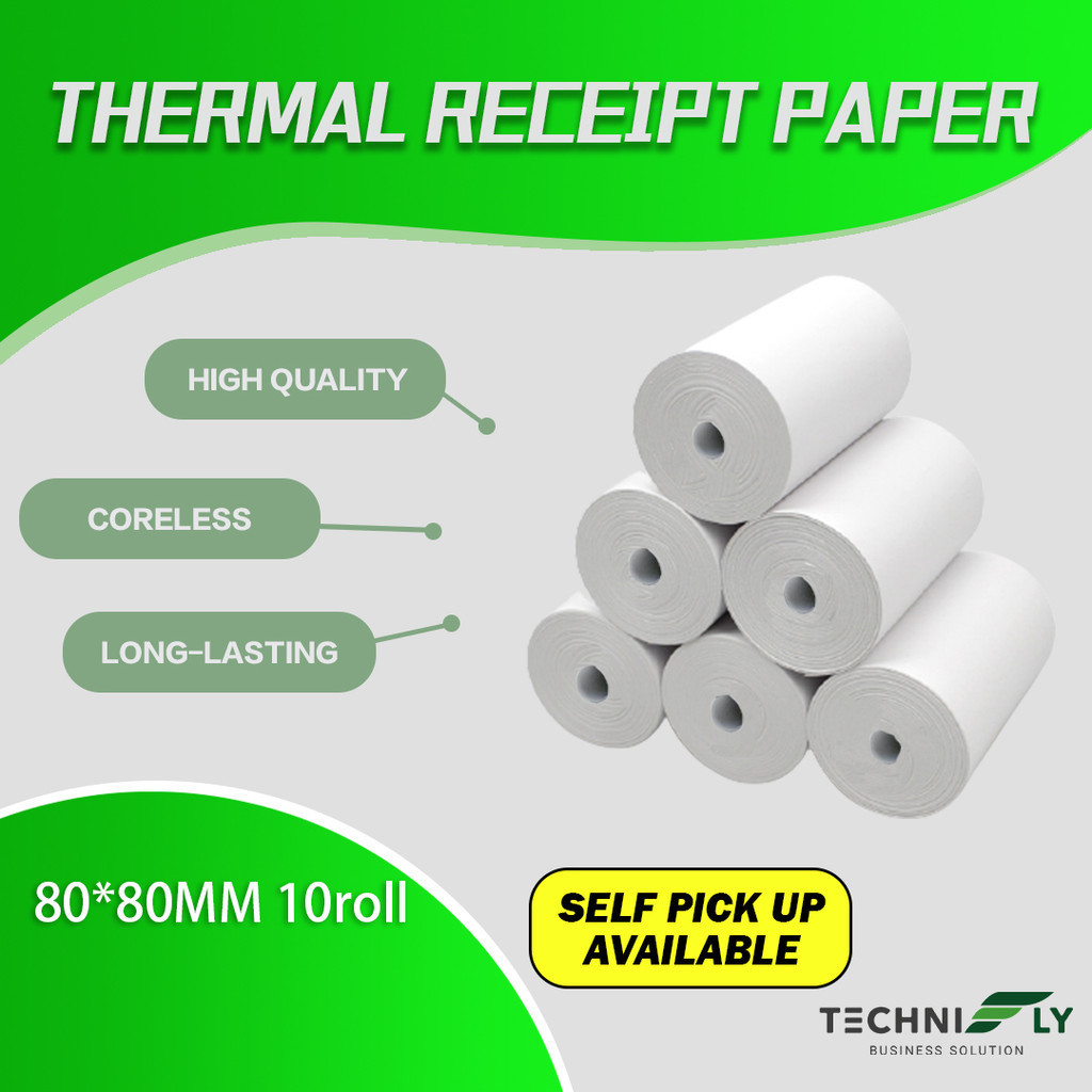 

10 roll Kertas Struk Termal 80mm x 80mm / Gulungan Struk Termal / Gulungan Kertas Termal