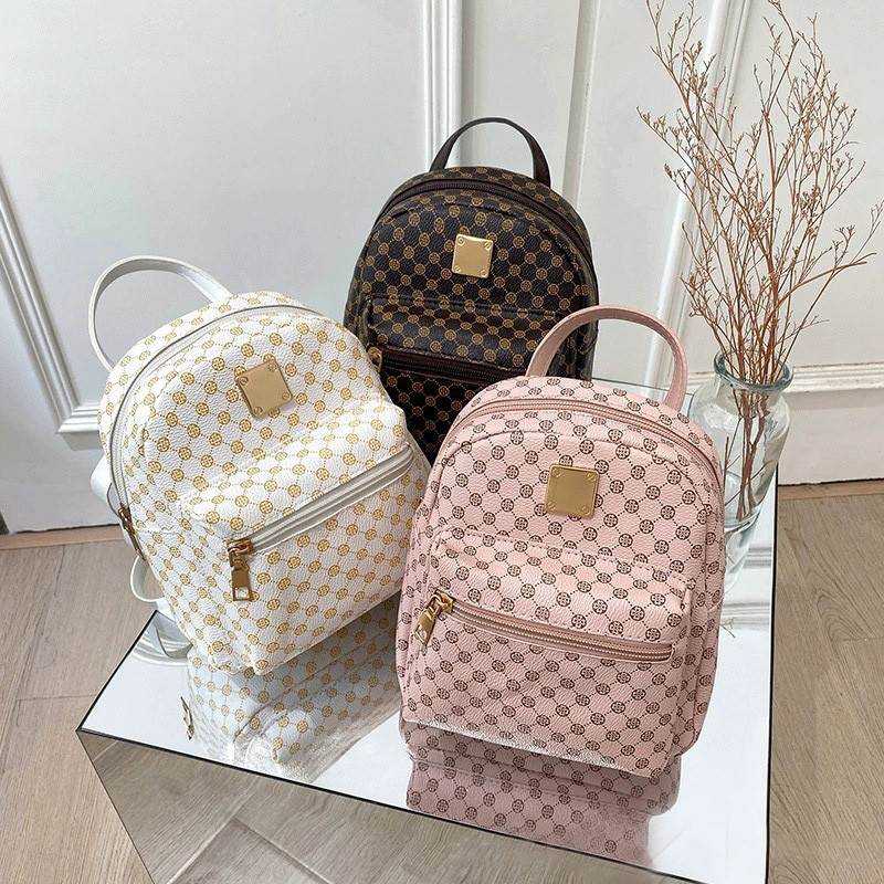 Tas  Ransel Mini Wanita Fashion  Korea Style Kasual Multifungsi Backpack Punggung Wanita Kulit Tas G