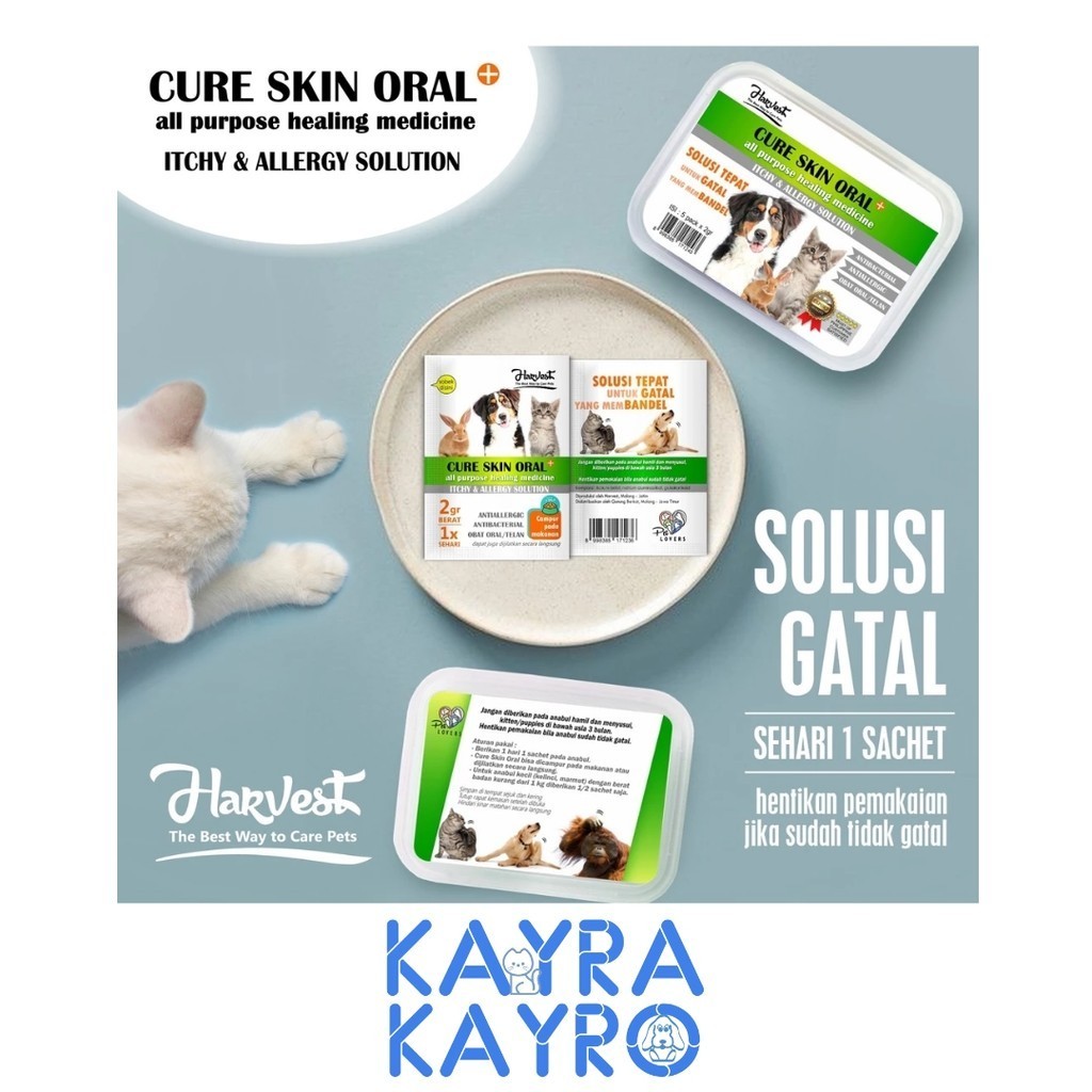 Harvest Cure Skin Oral 2 gr - Obat Minum Gatal & Alergi Hewan Anjing Kucing