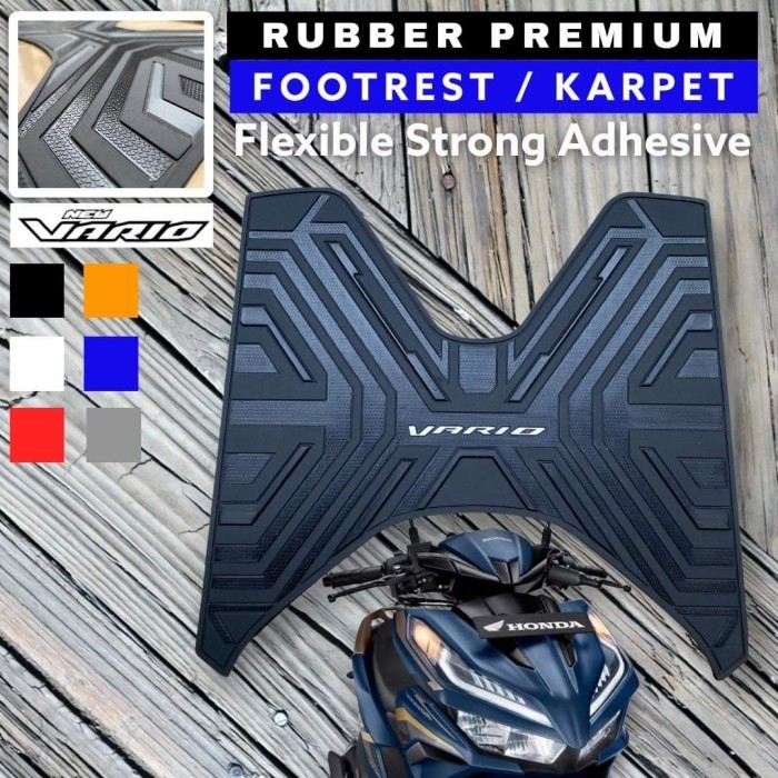 Karpet Vario 125 New Karpet alas pijakan kaki Bordes Vario 125 2022 - Hitam