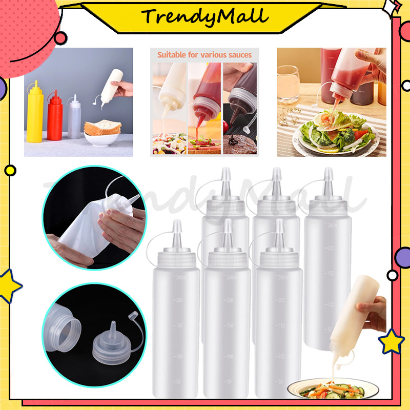 wadah kecap plastik food grade/Botol Saus Plastik Kecap Dengan Angka Garis Putih Refillable /Mayonai