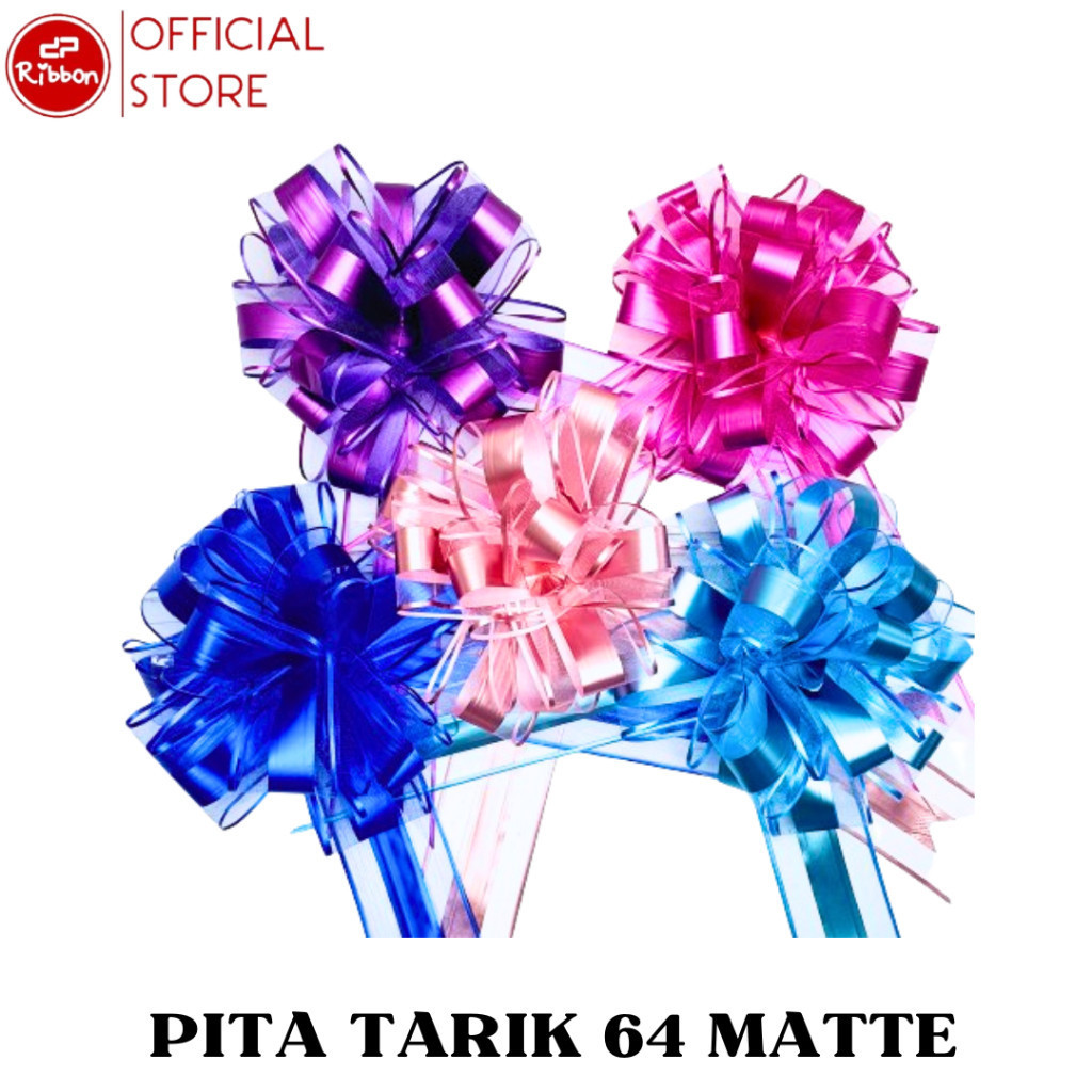 

Pita Tarik Jumbo 64 mm Matte Kombinasi Satin dan Kain Kaca Serut Besar Parcel Kado