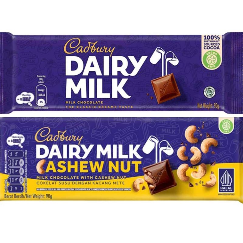

Cadbury Cokelat Dairy Milk Cashew Nut 90 gr
