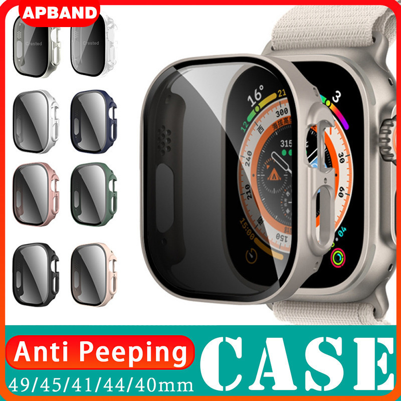 Anti Peeping Pc Case Tempered Glass Case for Apple Watch Ultra 3 2 49mm IWatch 40mm 41mm 44mm 45mm S