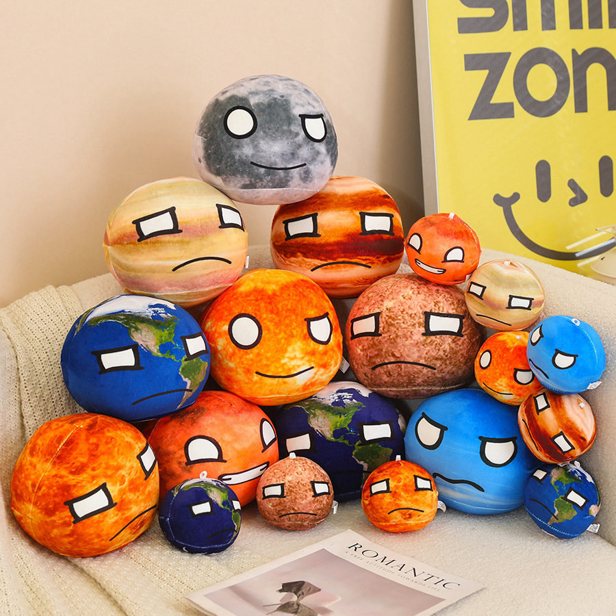 10 Styles 10cm Planet Plush Toy Earth Moon Sun Mars Doll Children's Cognitive Stuffed Doll Ornaments