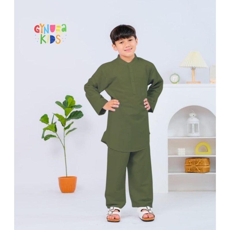 ✨BISA COD✨ - Setelan Koko anak laki - laki lengan panjang by Gynurakids - Army, S