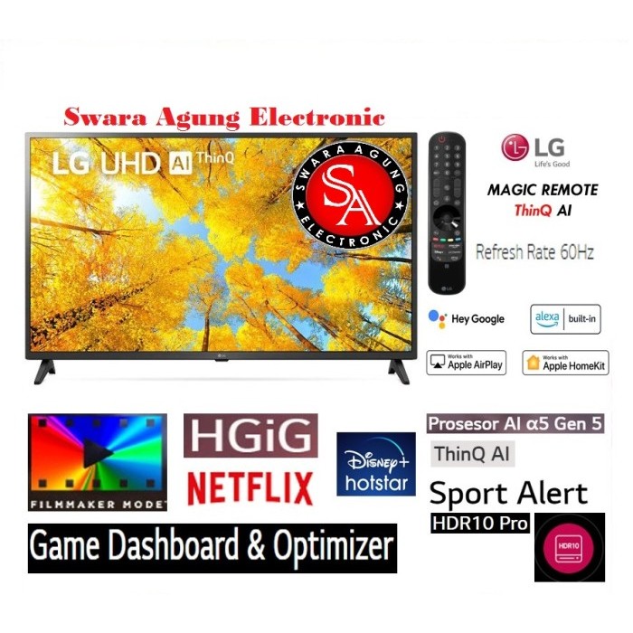 Led UHD Smart TV 43 Inch LG Type : 43UQ7550 (Khusus Daerah Medan)