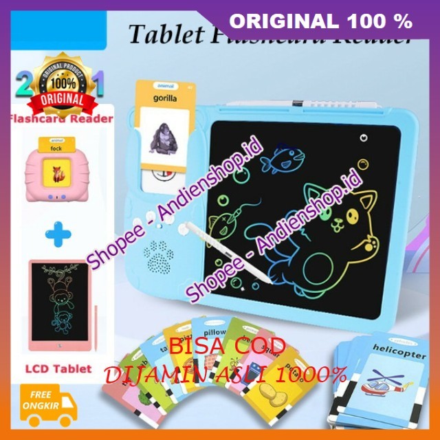 Tablet Flashcard Reader / Tablet Gambar Mesin Pendidikan Dini Mesin Kartu Pintar Alas Tulis Mainan E