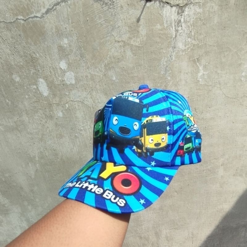 TOPI KARAKTER BUS TAYO COWOK CEWEK ANAK FULLPRINT