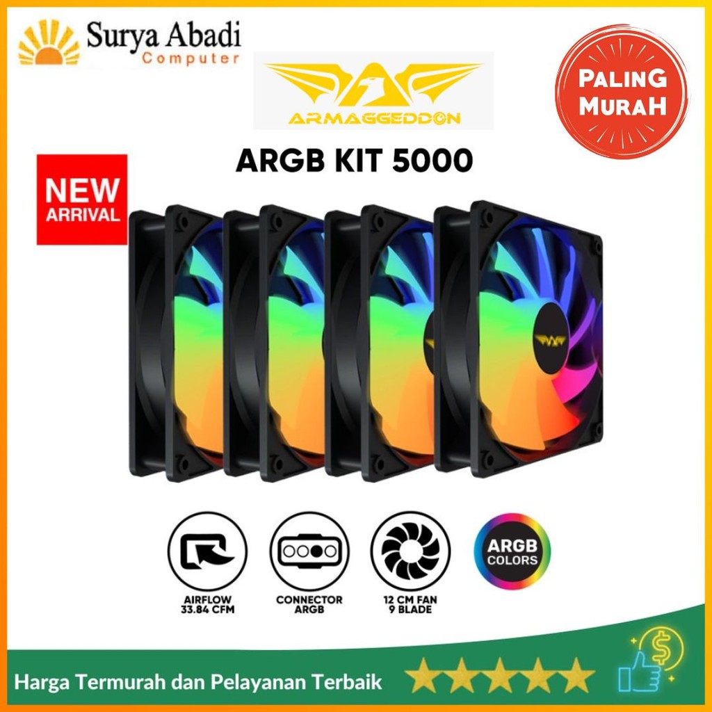 Fan Case Armaggeddon ARGB KIT 5000 RGB with 9 Blade Isi 4x Fan | Fan Casing