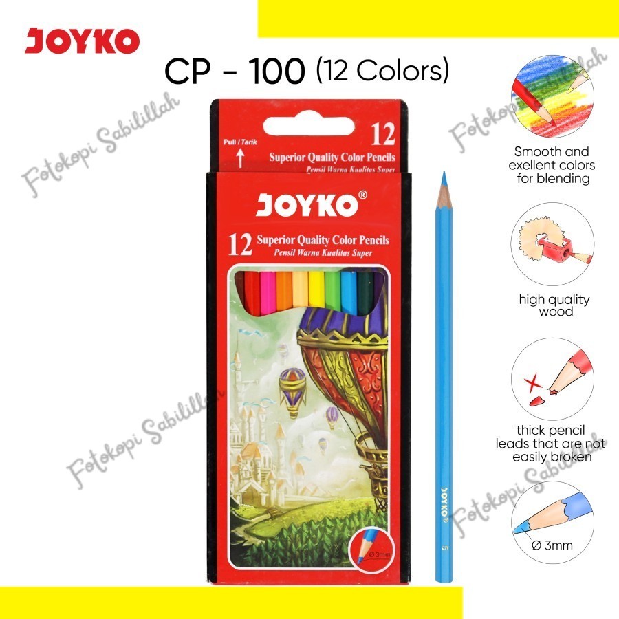 

Pensil Warna Joyko 12 Panjang CP-100 /