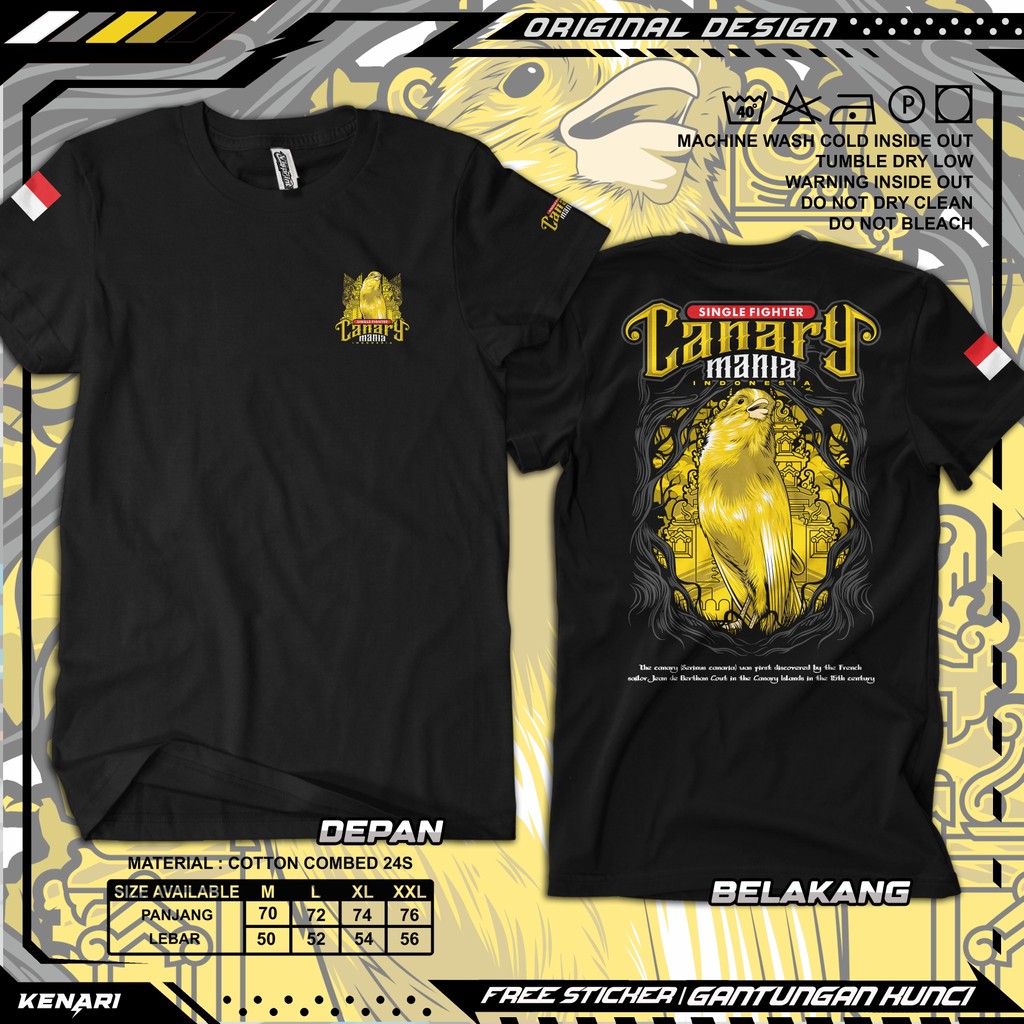 Kaos Kenari Baju burung  Canary Konten Murai batu kacer cucak ijo
