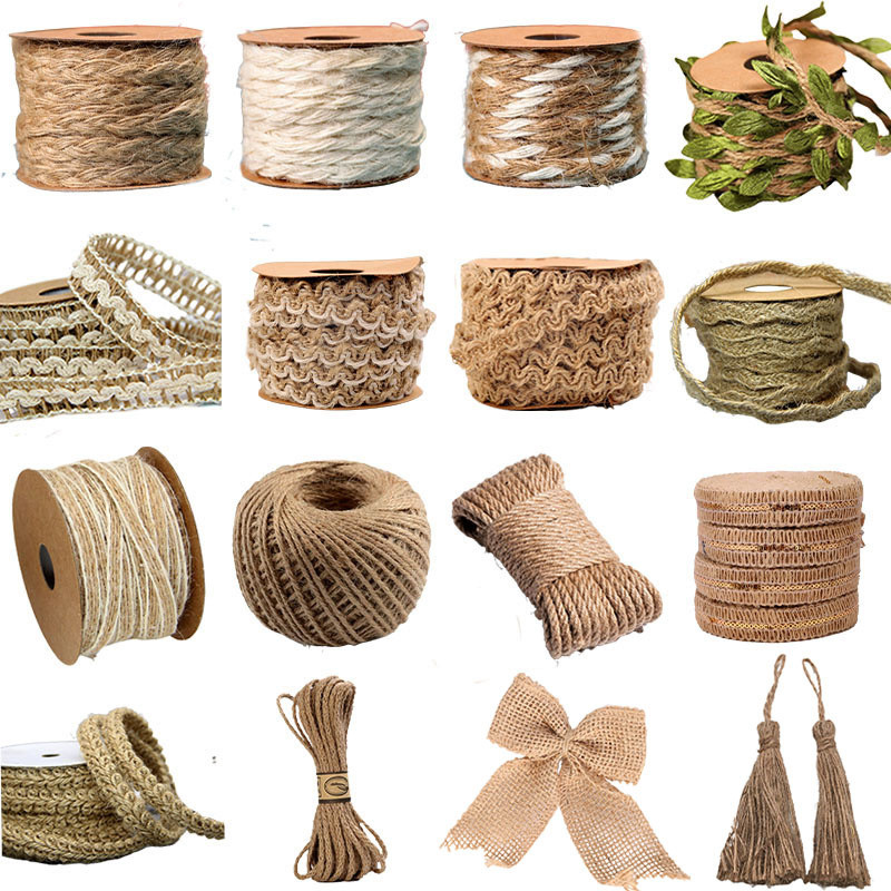 

5M Natural Vintage Jute Cord String Gift Wrapping Ribbon Bows Crafts Jute Twine Rope Burlap Party Wedding Decoration Supplies