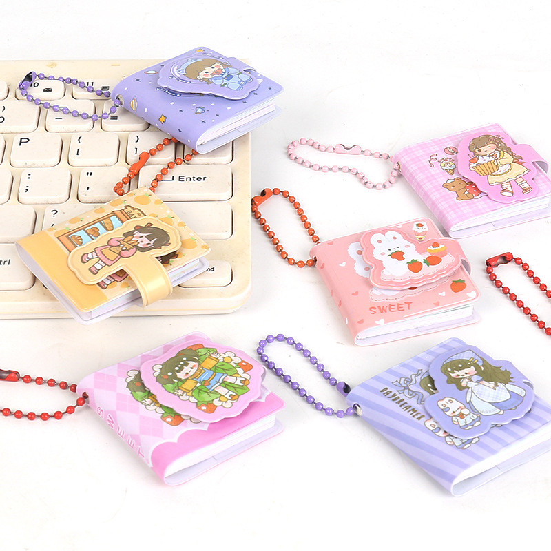 

Mini Key Chain Notebook Cute Color Page Planner Notepad Portable Diary Journal Planner Notebook for School Office Supplies